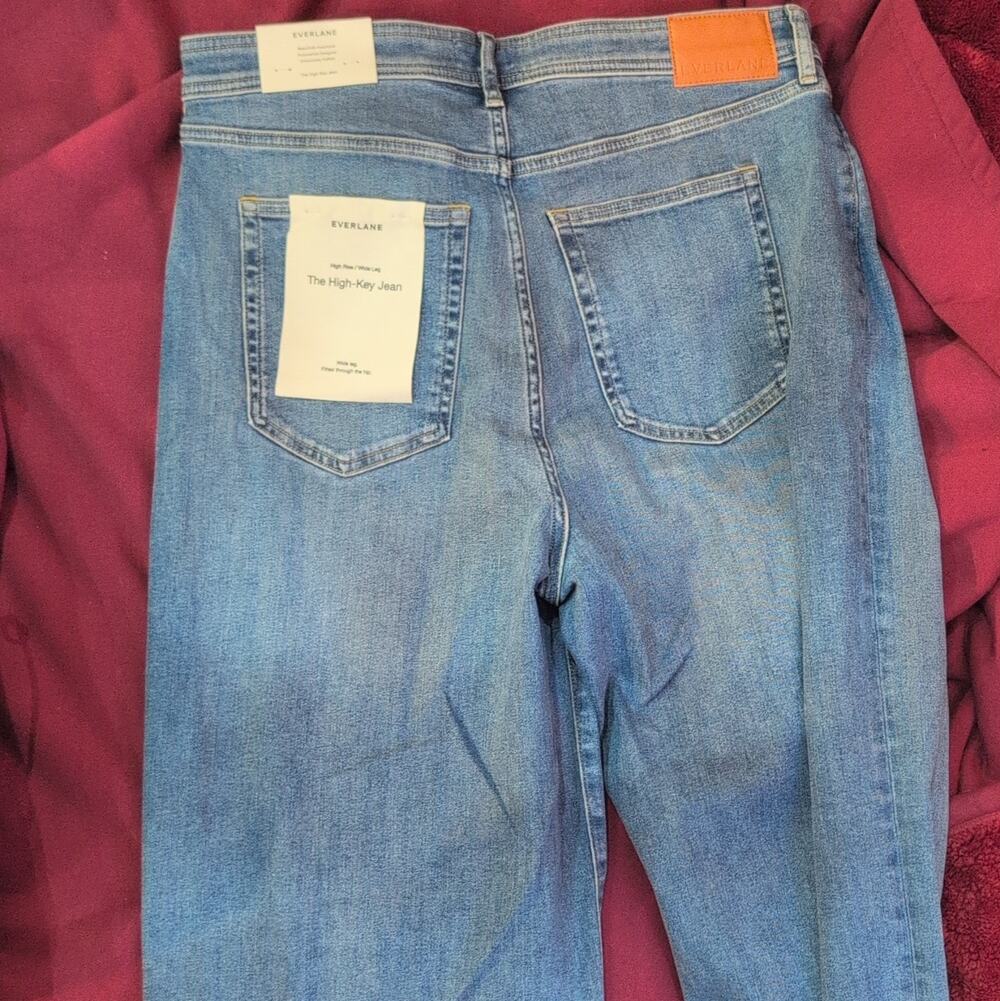 Everlane Women’s High Rise Wide Leg Blue Medium Wash Denim Jeans 32R